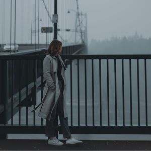 Aritzia Wilfred Drape Trench - Light grey (Size S)